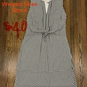 Vineyard Vines Black and White Checkered Mini Dress